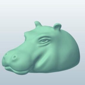 Model 3d Patung Hippo Parsial Noveltyhead