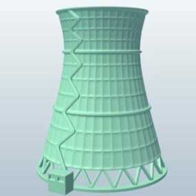 Modello 3d della torre di raffreddamento nucleare