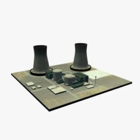 Nuclear Power Building Tower 3d-model