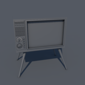 Old Television With Stand 3d model