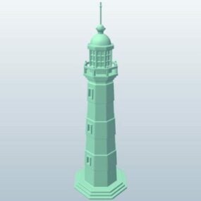 Lighthouse On Concrete Base 3d model