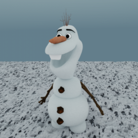 3д модель украшения персонажа снеговика