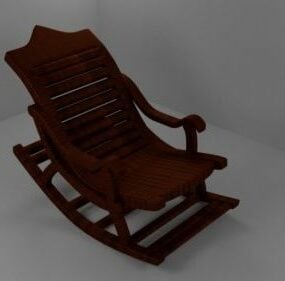 3д модель кресла-качалки из старого дерева