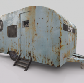 Vintage rustik trailer 3d-model