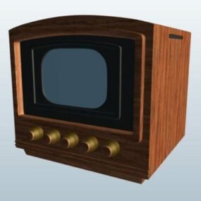 Vieja caja de televisión modelo 3d