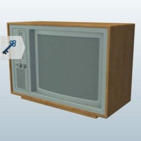 نموذج ثلاثي الأبعاد للتليفزيون القديم في السبعينيات