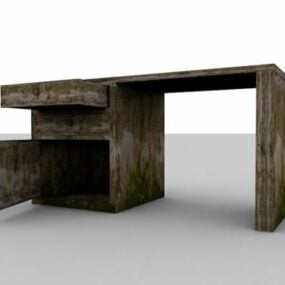 Old Workdesk Furniture 3d model