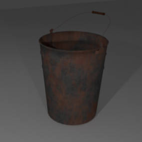 Vintage Rusty Metal Bucket 3d-model