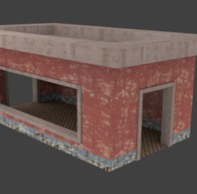 Old Brick Warehouse Building 3d-modell
