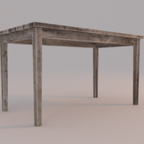 Old Wooden Table Furniture 3d model