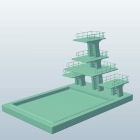Kryta olimpijska platforma do nurkowania Model 3D