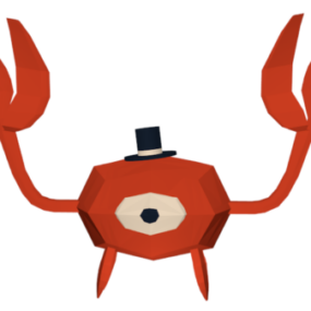One Eye Cartoon Crab 3d model