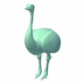 Ostrich Lowpoly 3d modell