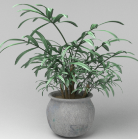 Modelo 3d de planta em vaso externo