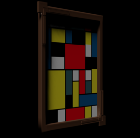 จิตรกรรมศิลปะ Piet Mondrian โมเดล 3 มิติ