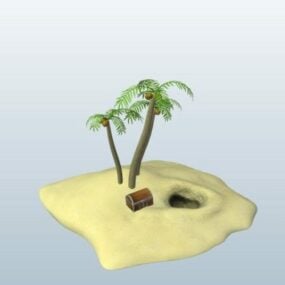 Scifi Floating Island 3D-malli