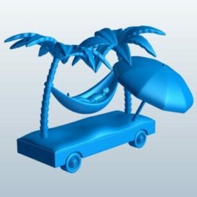 Paysage de plage de l'île modèle 3D