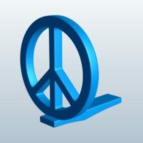 Peace Sign Icon 3d model