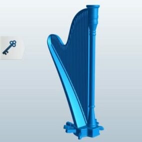Pedal Harp Instrument 3D-malli