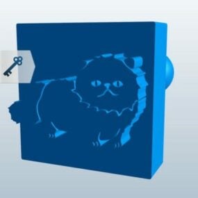 Personnage de dessin animé de chat Rigged modèle 3d