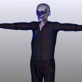 Phycho Zombie Cop Character 3d-modell