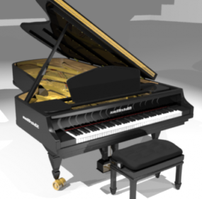 블랙 그랜드 피아노 악기 3d 모델