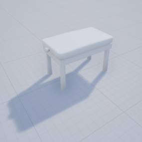Lowpoly Piano Bench 3d malli