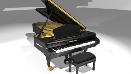 Black Grand Piano Instrument