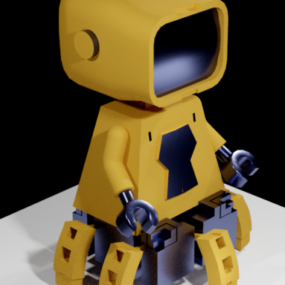 未来的なウォーカーロボットの3Dモデル
