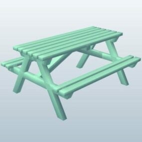 Mô hình bàn picnic ngoài trời 3d