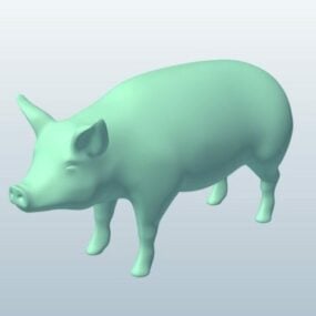 Schwein Lowpoly Tierisches 3D-Modell