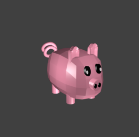 Pink Piggy Bank 3d model