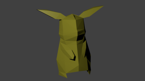 Personnage Pikachu Lowpoly