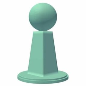 Kamenný pilíř koule 3D model