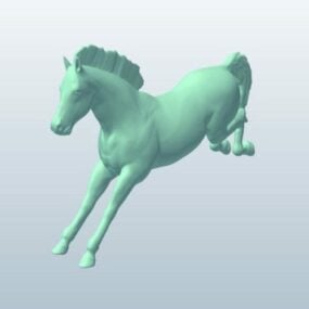 3д модель украшения фигурки золотой лошади