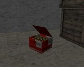 Stará dřevěná krabice Crate Box 3D model