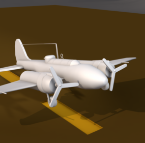 Holzflugzeug-Kinderspielzeug 3D-Modell