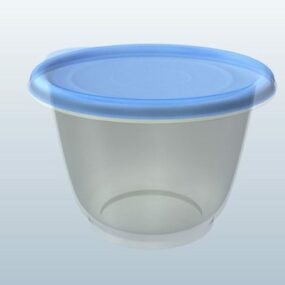 Round Plastic Food Storage 3d model