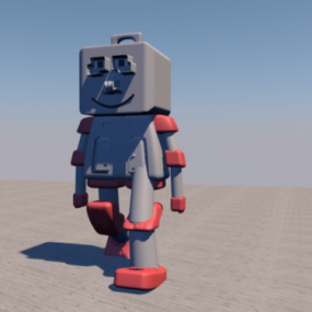 Plastic Square Head Robot 3d model