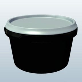 Modelo 3d de caixa de recipiente de salada de plástico