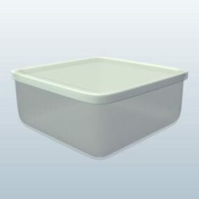 Hvid Plastic Food Storage 3d-model