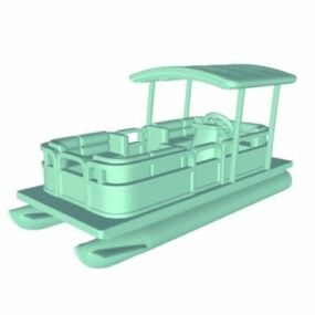 Bateau ponton modèle 3D