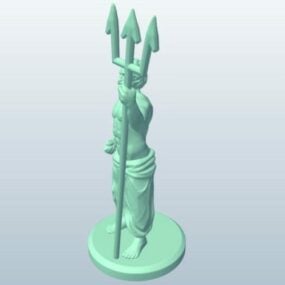 Poseidon With Weapon Character 3D-malli
