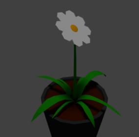 Lowpoly 3d модель рослини в горщику