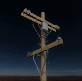 Modelo 3d de poste de energia elétrica