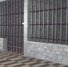 刑務所の金属独房3Dモデル