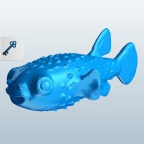 Modelo 3d de animal de peixe baiacu