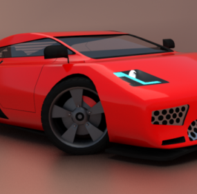 Modelo 3d do carro vermelho Qween