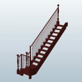 3d модель Turn Staircase Cherry Wood