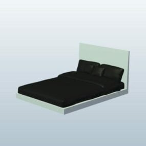 Queen Size Bed Furniture 3d model
